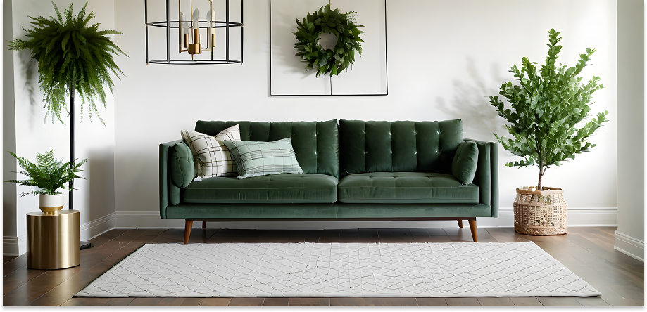 Dywan do zielonej kanapy – jak wybrać odpowiedni model?